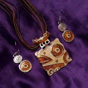 Abstract Necklace and Earring Set